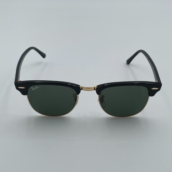 Ray-Ban Clubmaster RB3016 Black Gold Frame Sunglasses - Picture 1 of 13